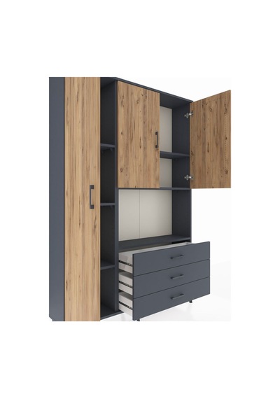Arges Dolap 6 Raflı 3 Çekmeceli 3 Kapaklı 132x30x195 Antrasit... Antrasit Arges Dolap 6 Raflı 3 Çekmeceli 3 Kapaklı 132x30x195 Antrasit... Antrasit