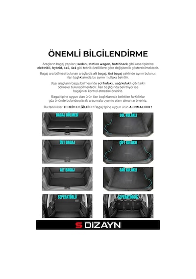 S-dizayn Skoda Superb 3d Pro Bagaj Havuzu 2015-2024 A+ Kalite
