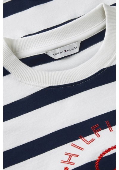 Tommy Hilfiger Th Roundal C-nk Rlx Longsleeve Kadın Beyaz T-shirt - Ww0ww50969