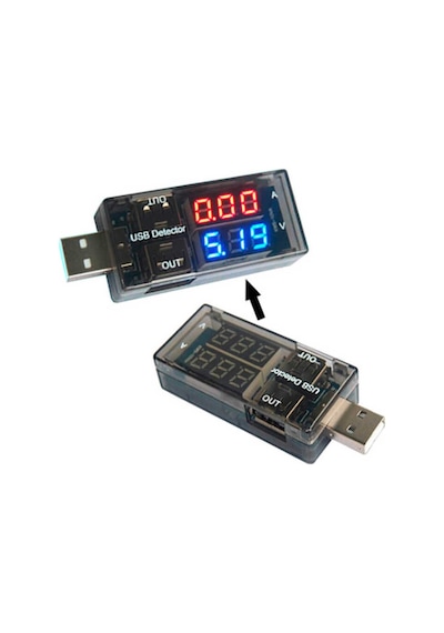 Keweisi USB Voltmetre & Ampermetre - 2x USB Voltaj ve Akım Ölçer
