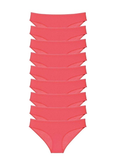 9 Adet Süper Eko Set Likralı Kadın Slip Külot Fuşya Standart