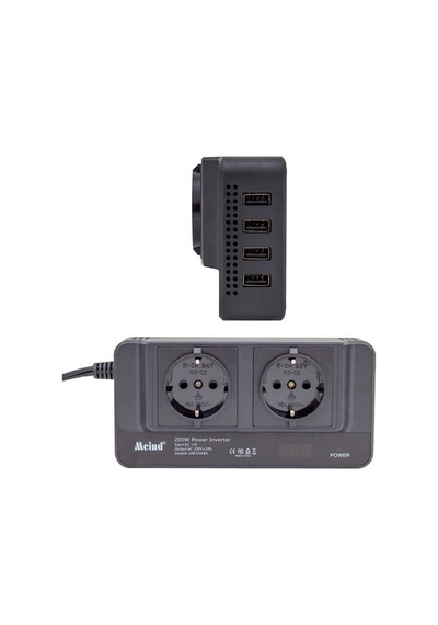 Diğer Enerji Sistemleri Ürünleri Pm-19827 200w 12v Dc - 220v Ac Araç İçi İnvertör Priz Usb Girişli Dijital Göstergeli