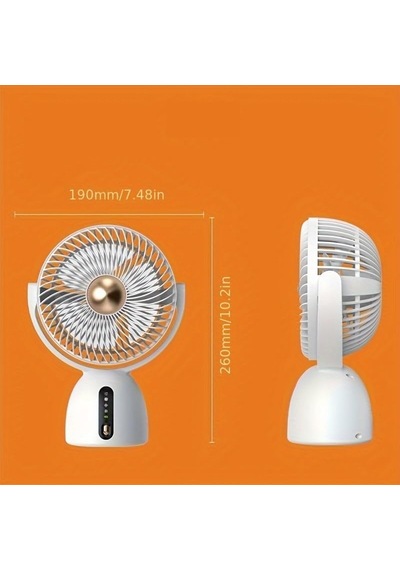 Hepu Hp-f07 Usb Şarjlı Sessiz Masaüstü Mini Fan 360 Derece Ayarlanabilir Gövde Vantilatör