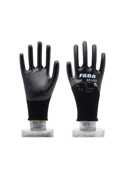 Faba Ep-1322 Siyah Nitril Polyester Eldiven-xl