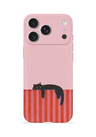 Apple iPhone Uyumlu 17 Pro Max Vorian İnce Kamera Korumalı Mika Kılıf Lazy Cat Sunset Lazy Cat Sunset Mika