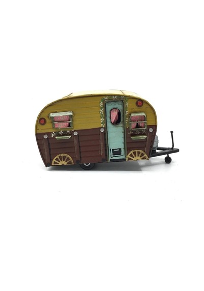 Dekoratif Metal Karavan - Sarı