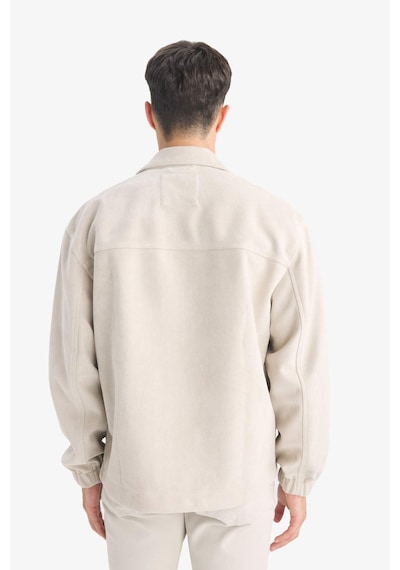 Defacto Oversize Geniş Kalıp Gömlek Yaka Çıtçıtlı Fermuarlı Süet Mont E8899ax25aubg766 Bej