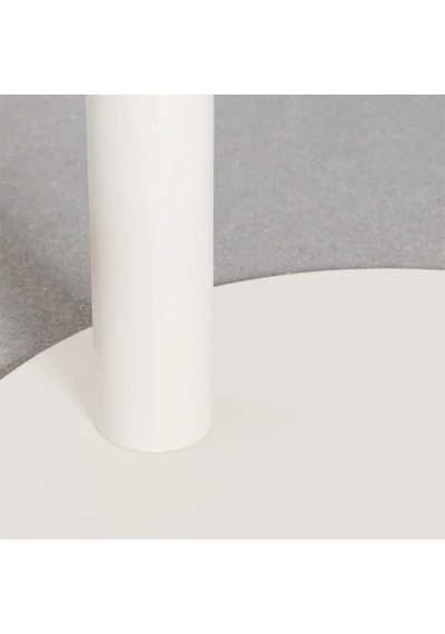 Paledin Design Magna Yan Sehpa Modern Yuvarlak Çelik Koltuk Yanı Sehpası Granit Grisi 40x40x50 Cm Beyaz