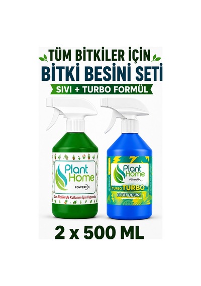 Bitki Besini Seti Genel Sıvı Besin Ve Turbo Booster 2 X 500 Ml 1 L