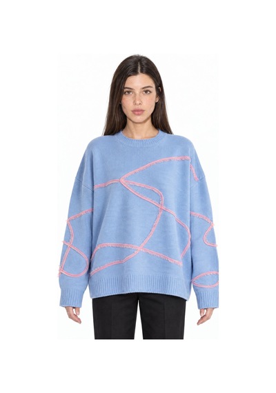 Hiccup Vıorna Bisiklet Yaka Sweatshirt Mavi
