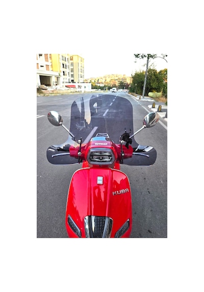 Motocam Küba Az 50 Ön Cam 2023-2026 Model 37cm Füme Renkli Elcikli Aparatsız