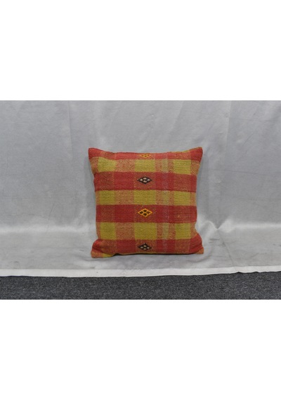 Zehra Abla Halı Yeni El Dokuma Dekoratif Kilim Kırlent Yastık Kılıfı 6447 Çok Renkli