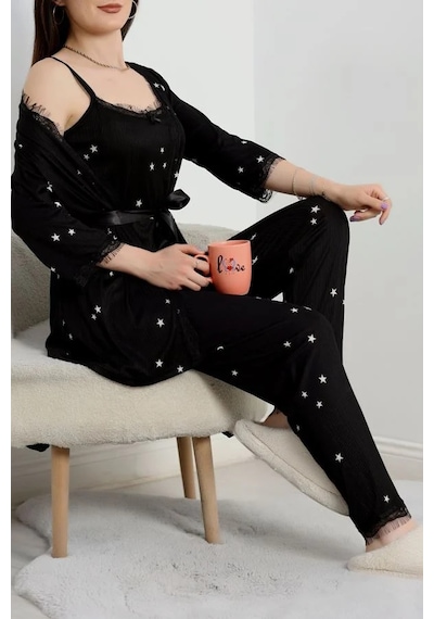 Seka Store Seka Pegasus Üçlü Pijama Takımı Siyahyıldız - 70044.1048. Çok Renkli