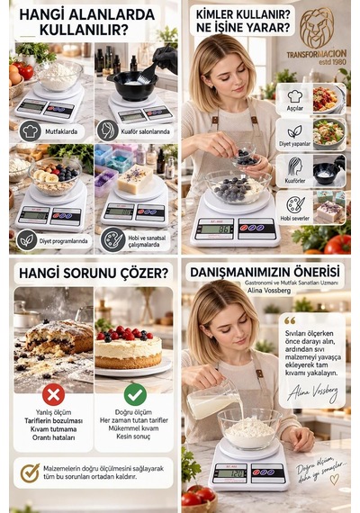Dijital Hassas Mutfak Terazisi 10 Kg Elektronik Tartı Mutfak Kuför 720704 Çok Renkli