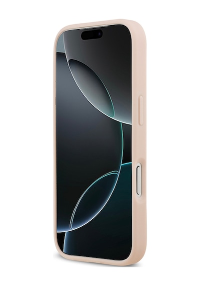 Apple Uyumlu iPhone 17 Pro Kılıf Guess Lisanslı M-safeli Taneli Çiçek Tasarımlı Metal Yazı Logolu Pembe Pembe