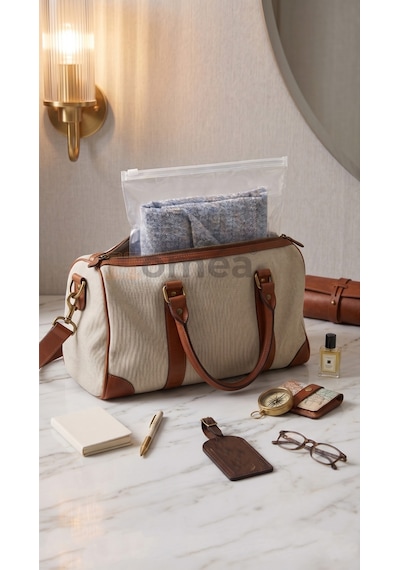 10 Lu Fermuarlı Organizer Çanta Seti 40x50 Cm Çok Amaçlı Makyaj, Seyahat Ve Düzenleme Çantası Şeffaf