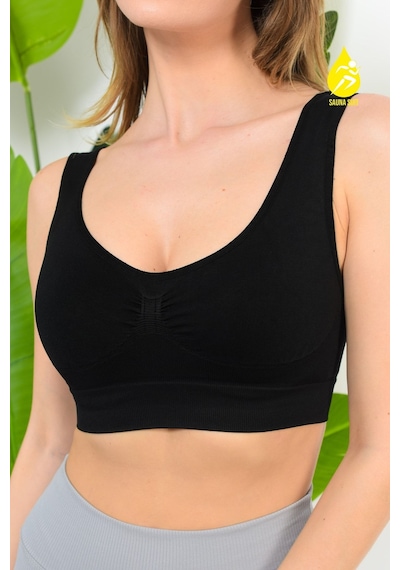 Sh Mağazacılık Kadın Modal Crop Top Büstiyer Toparlayıcı Kalın Askılı Seamless Dikişsiz Örme Bustiyer