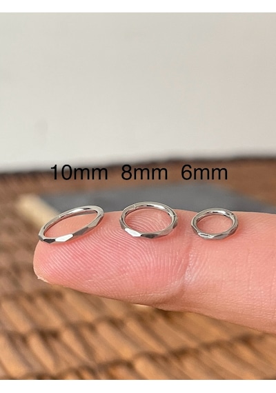 %100 Cerrahi Çelik Kesme Çelik Kilitli Halka Piercing Gümüş
