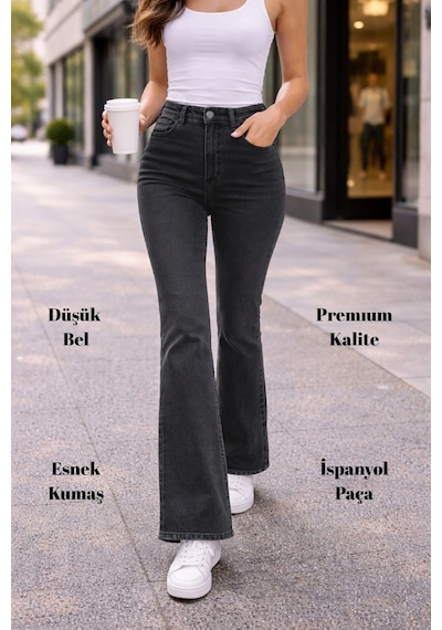 Cedy Denim Cedy Denım Yüksek Kalite Kadın 5 Cep Düşük Bel İspanyol Paça Skinnyfit Esnek Jean Pantolon C619 Antrasit Cedy Denim Cedy Denım Yüksek Kalite Kadın 5 Cep Düşük Bel İspanyol Paça Skinnyfit Esnek Jean Pantolon C619 Antrasit