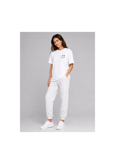 Nevermind Sevgili Kombini Smiley Baskılı Çift Tişört Oversize Unisex %100 Pamuk 2'li Set Beyaz Beyaz Nevermind Sevgili Kombini Smiley Baskılı Çift Tişört Oversize Unisex %100 Pamuk 2'li Set Beyaz Beyaz