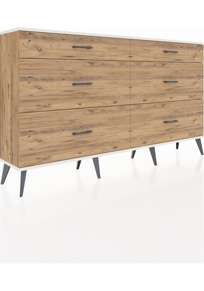 Arges Konsol 6 Çekmeceli 176x30x99 Çam-aytaşı/çam Çam-aytaşı/çam