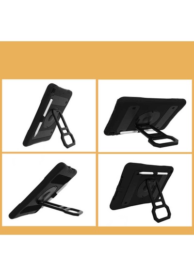 iPad Uyumlu  10.2 2021 9.nesil Sbt Yeni Nesil Kalem Bölmeli Defender Tablet Silikon - Siyah Arka Kapak