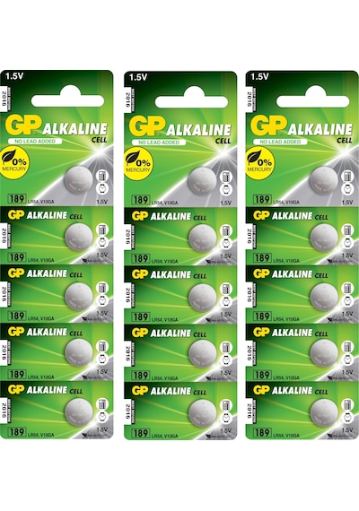 GP 189 LR54 1.5V Alkalin Blister Düğme Pil 5 x 3'lü