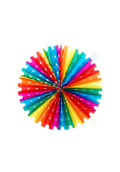 Karışık Renkli Kağıt Yelpaze Süs 50 CM