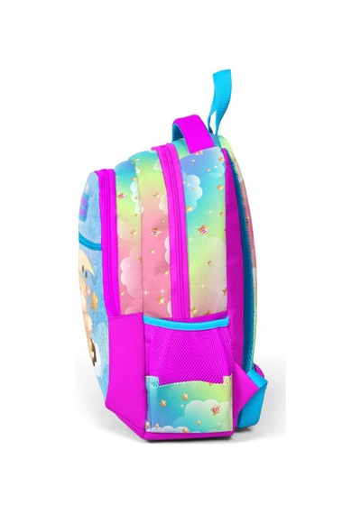 Coral High Kids Mavi Pembe Zürafa Desenli Üç Bölmeli Okul Sırt Çantası 23479