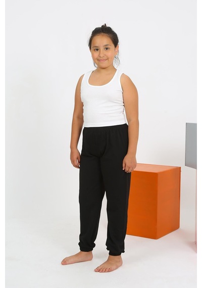Akbeniz Kız Çocuk Sıfır Kol Beyaz Penye Pijama Takım 20433