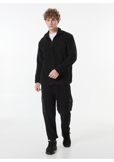 Jeep Siyah Erkek Dik Yaka Relaxed Polar Sweatshırt C4wm-swt4201