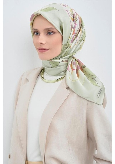 Armine İpek Eşarp 2026 Yaz - 9509-33 Mint Yeşili Twill