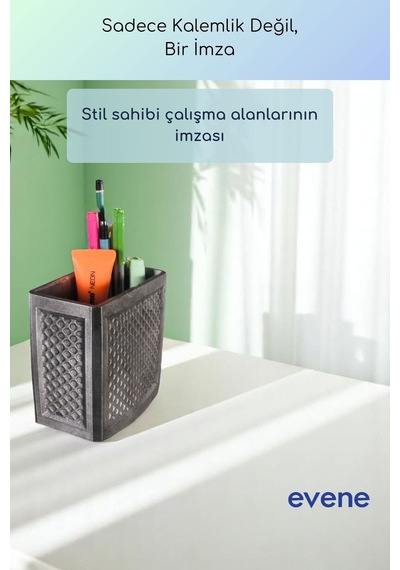 Kalemlik Masa Kalemliği Organizer Kalemlik Gümüş Eskitme Renk Model 92 Çok Renkli