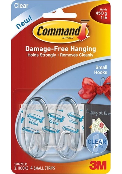 3m Command Küçük Boy Şeffaf Askı 2'li N:17092
