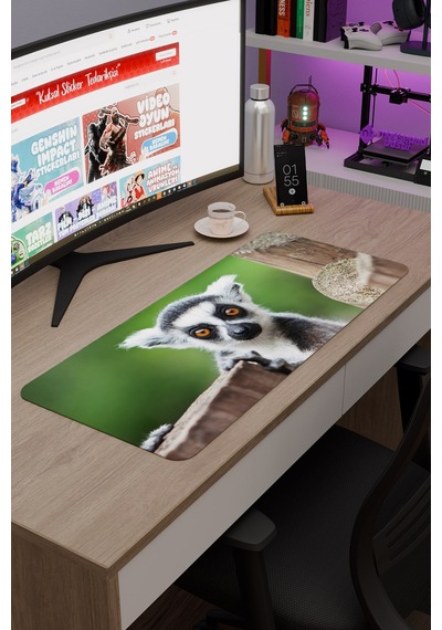 Lemur Kaymaz Dikişli Kauçuk Oyuncu Mousepad V2 - 70x30 Xl Gaming Mouse Pad Fare Altlığı