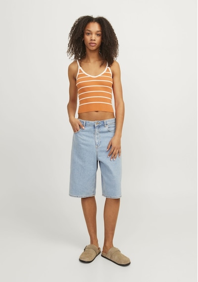 Jack & Jones Kadın Askili Çizgili Bluz - Esther 12255237 Tangerine