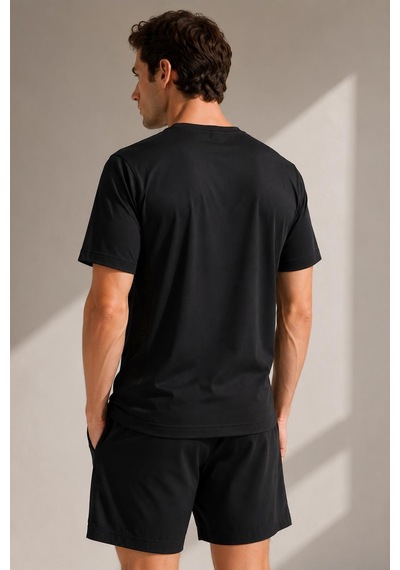Alexander Gardi Nefes Alan File Detaylı Spor T-shirt Siyah