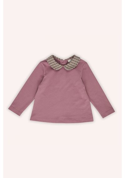 Kız Bebek Bebe Yakalı Gül Kurusu Tişört 8408373