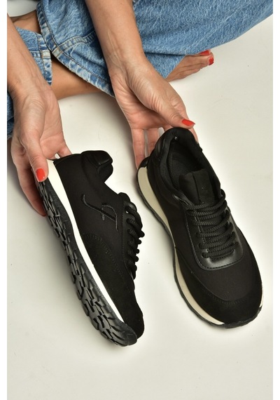 Fox Shoes Z973541804 Siyah Kumaş Kadın Spor Ayakkabı Sneakers