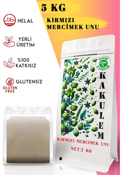 Kakulem Glutensiz Kırmızı Mercimek Unu 5 Kg
