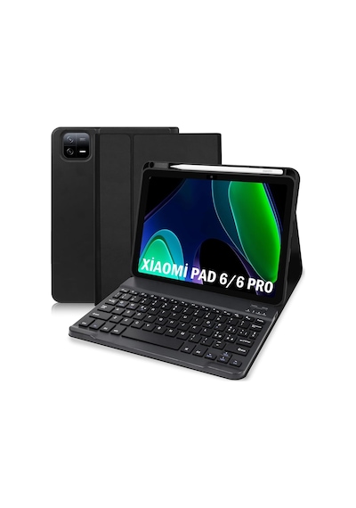 Xiaomi Pad 6 / Pad 6 Pro 11 Uyumlu Bluetooth Özellikli Standlı Kalem Bölmeli Klavyeli Kılıf