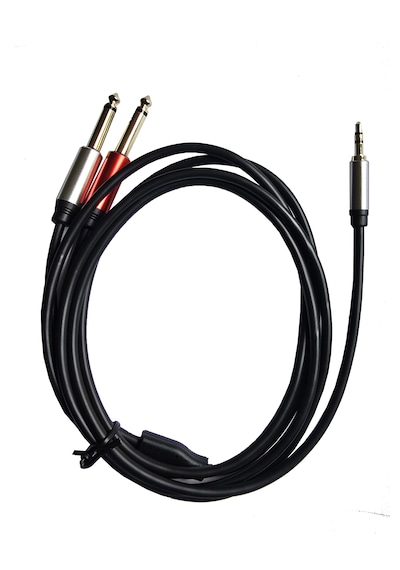 3.5 Mm Stereo To 2x 6.35 Mm Çivi Jak Profesyonel Amfi Mikser Telefon Ses Kablosu 1.8 Metre