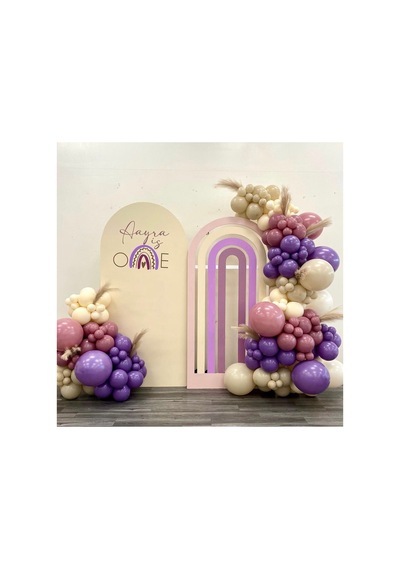 Retro Lavanta Rosewood Ve Deniz Kumu Balon Zinciri 100 Adet Mix
