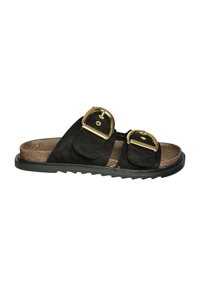 Fox Shoes U267732702 Siyah Süet Kadın Terlik Siyah-süet