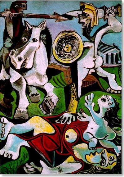 Cakasepetim The Rape Of The Sabine Women, By Pablo Picasso 2 Ahşap Mdf Tablo