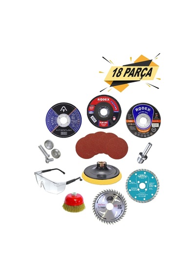 18 Parça Spiral Avuç Taşlama Cırt Zımpara Ahşap Inox Metal Mermer