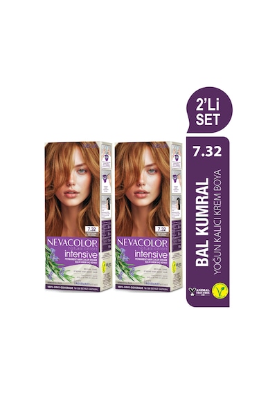 Intensıve 2'li Set 7.32 Bal Kumral Kalıcı Krem Saç Boyası Seti