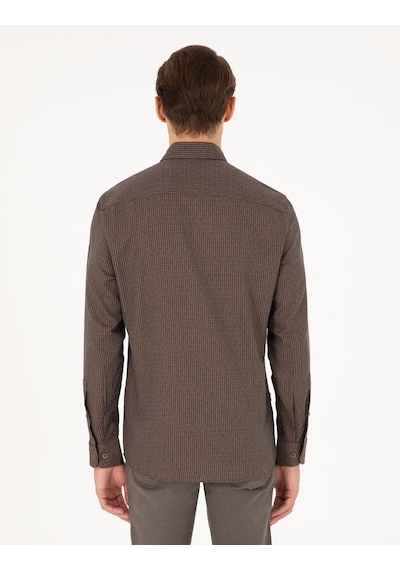 Pierre Cardin Erkek Kahverengi Gömlek Desenli 50292248-vr029