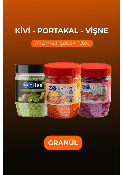 Mytee 3'lü Portakal - Kivi - Vişne Aromalı Granül İçecek Tozu 3 X 250gr 750 G