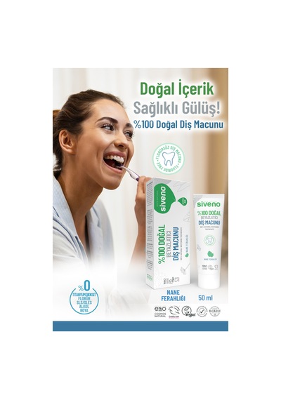 Siveno Doğal Diş Macunu Beyazlatıcı Nane Ferahlığı Florürsüz 65 Gr